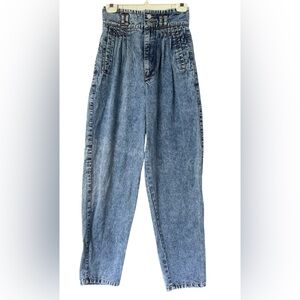 VINTAGE JORDACHE STUDIOS ACID WASH PLEATED JEANS HIGH WAIST MOM 80's
